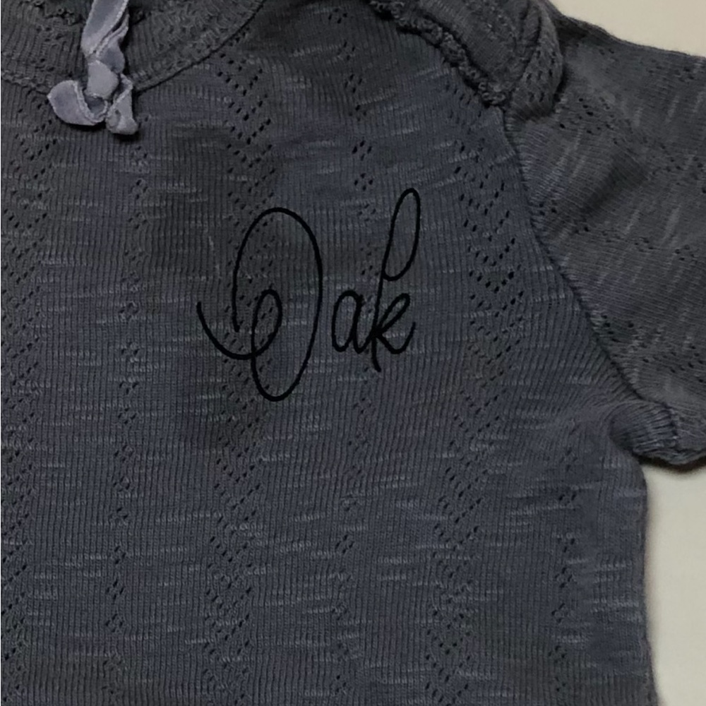 Personalized ‘Oak’ long sleeve onesie